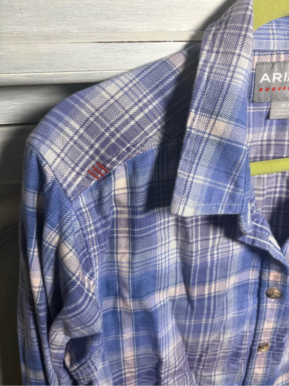 Women’s Ariat Fire Resistant Button Up Plaid Work Shirt Western Workwear Heavy - Picture 2 of 7